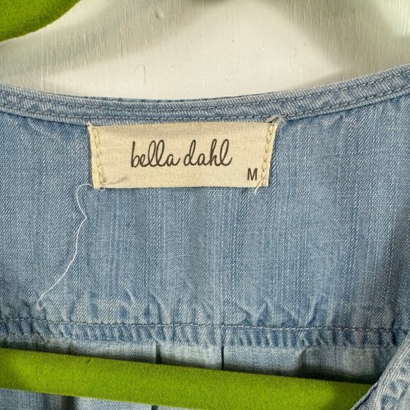 Bella Dahl Lace Up Tank in Bay Wash sleeveless denim shirt - Picture 6 of 8